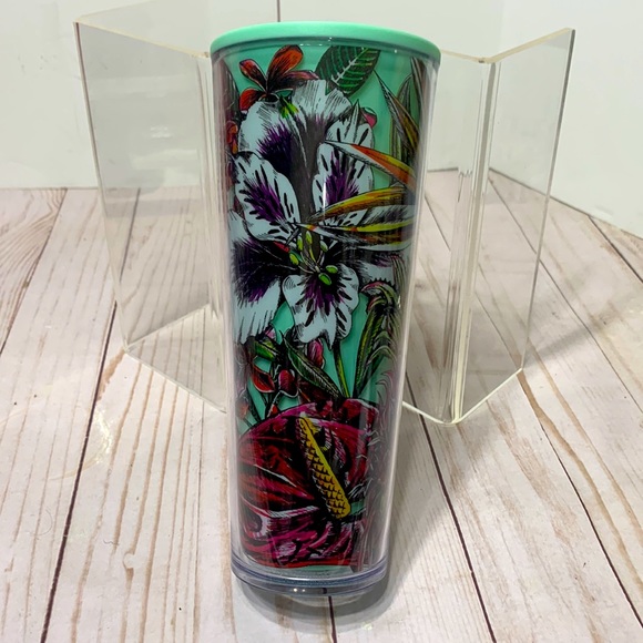 Starbucks Tropical Floral Teal 24oz Tumbler - Picture 1 of 7